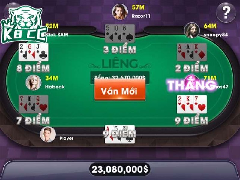 Đánh liêng đổi thưởng sẽ có tối đa 6 người trong một ván