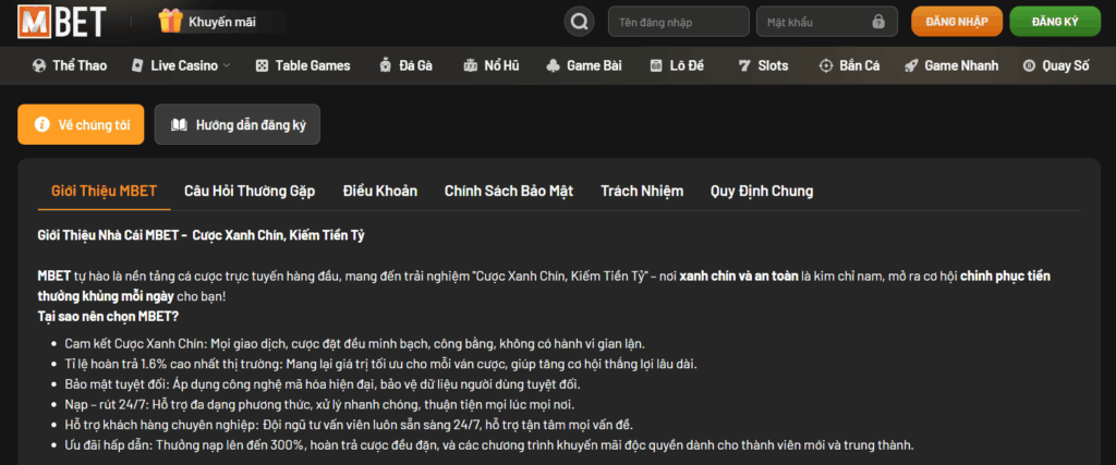 Giới thiệu về mbet